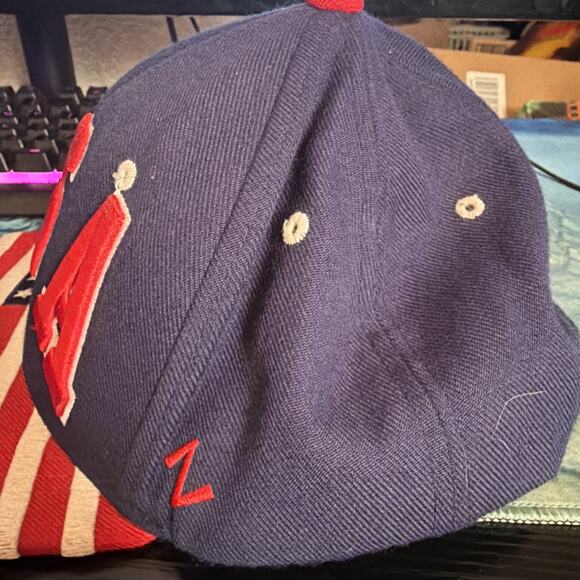 Zephys Usa Hat Cap Adjustable SnapBack Flat Brim American Flag Embroidered Logo - Picture 2 of 4